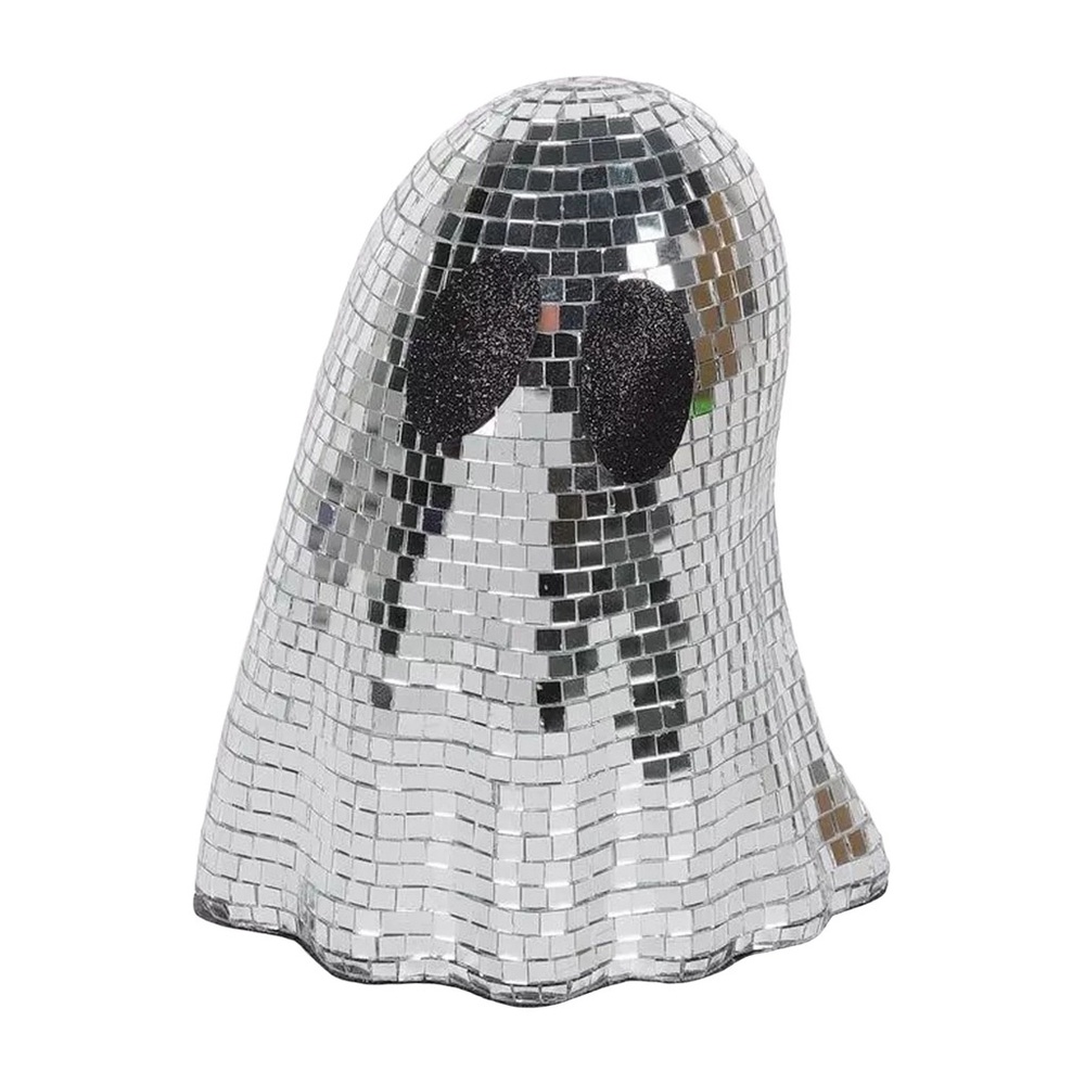 Silver Disco Ball Ghost Decor